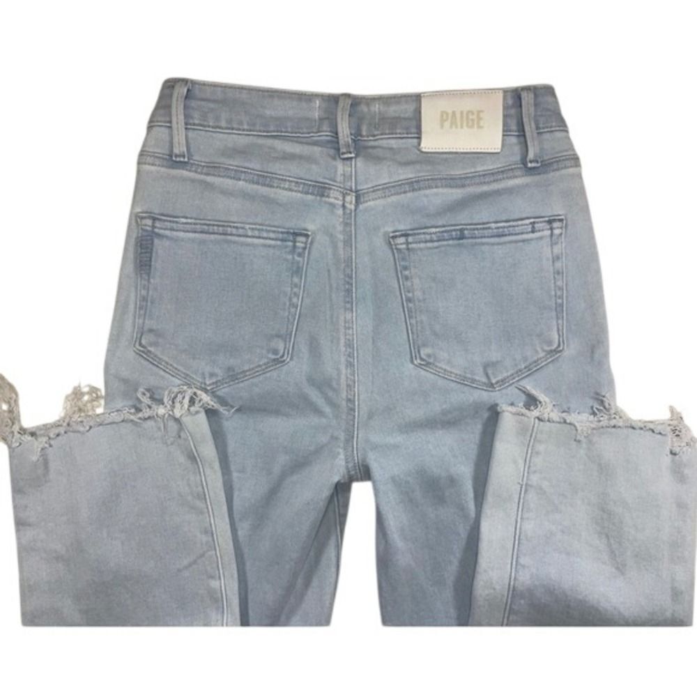 Paige Cindy Crop Jeans W/26 Blue Raw Hem Kokomo 6905H36-4906 LN - Picture 14 of 14